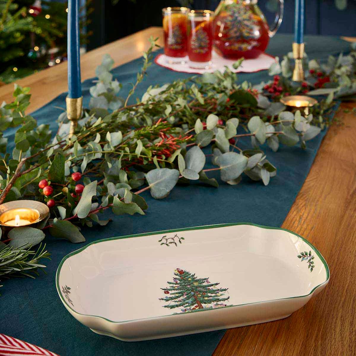 Christmas Tree Rectangular Serving Tray image number null